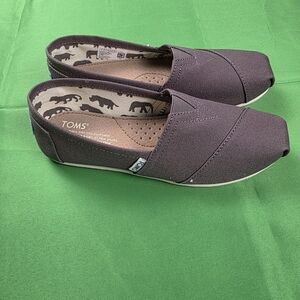 TOMS Women's Gray Canvas Slip-On Shoes